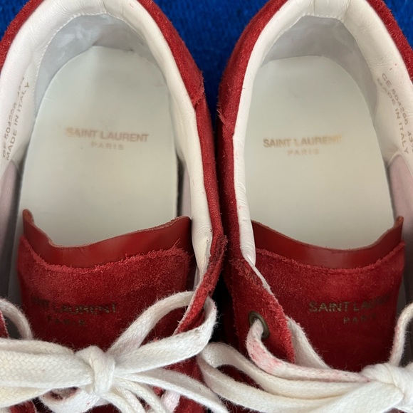 Saint Laurent Court Low Trainers in Red - Picture 7 of 10